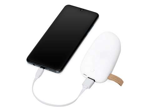 Внешний аккумулятор в форме камня Stone, 5200 mAh, белый - рис 2.