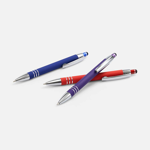 Ручка шариковая Sansen Soft Touch со стилусом, красная - рис 7.