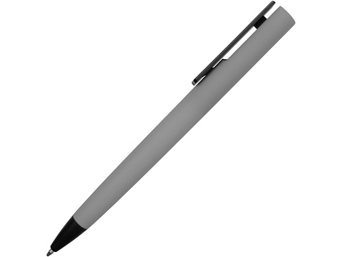 Ручка пластиковая soft-touch шариковая Taper, серый/черный - рис 3.