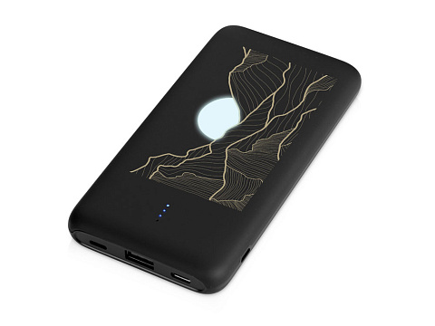 Внешний беспроводной аккумулятор с подсветкой лого Reserve X. 8000 mAh, черный - рис 3.