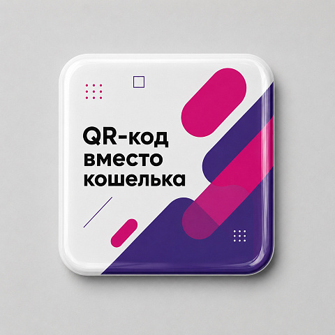 Объемный стикер из смолы для прикассовой зоны квадратный M, 9,5х9,5 см