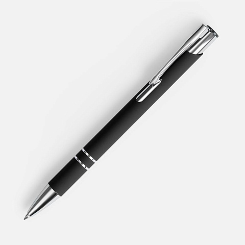 Ручка шариковая Keskus Soft Touch в футляре, черная - рис 4.