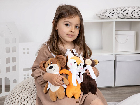 Мягкая игрушка Beastie Toys, собачка с белым шарфом - рис 9.