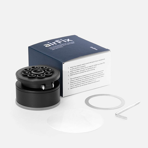 Вакуумная магнитная подставка airFix, черная с серым - рис 8.