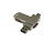 USB 2.0- флешка на 16 Гб поворотный механизм 2 в 1, c дополнительным разъемом Type-C с одноцветным металлическим клипом, серый - миниатюра