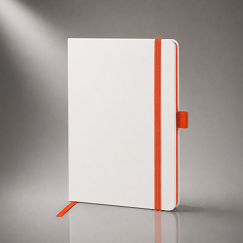 Блокнот ColorNote White, твердая обложка A5, 80 листов, белый и оранжевый