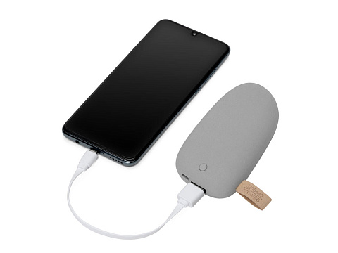 Внешний аккумулятор в форме камня Stone, 5200 mAh, серый - рис 2.