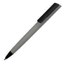 Ручка пластиковая soft-touch шариковая Taper, серый/черный