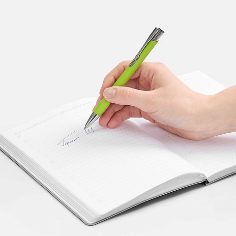 Ручка шариковая Keskus Soft Touch, зеленое яблоко - рис 6.
