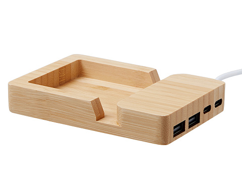 USB хаб Memo, 2*USB, 2*Type C, бамбук - рис 9.
