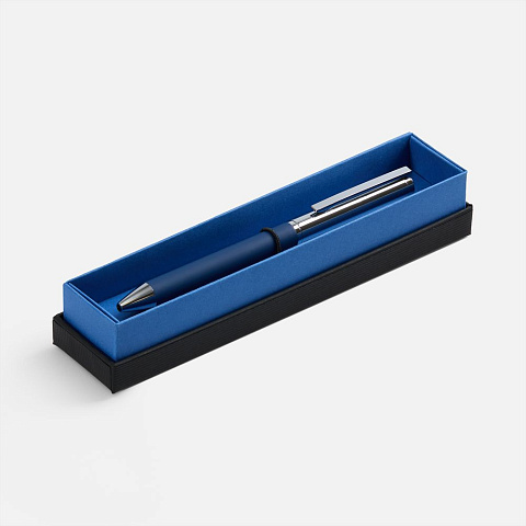 Ручка шариковая Eyeshot Soft Touch в футляре, темно-синяя - рис 2.