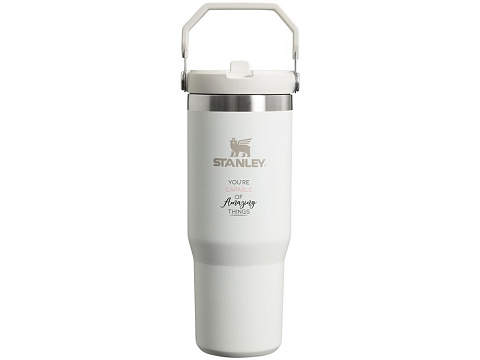Stanley 890 мл IceFlow™ стакан с откидной соломинкой - Матовый белый - рис 5.
