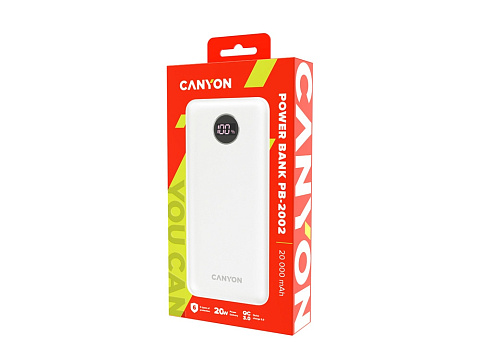 Портативный аккумулятор Canyon PB-2002 (CNE-CPB2002W), белый - рис 4.